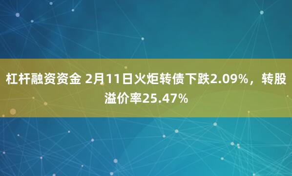 杠杆融资资金 2月11日火炬转债下跌2.09%，转股溢价率25.47%