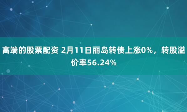 高端的股票配资 2月11日丽岛转债上涨0%，转股溢价率56.24%