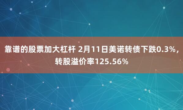 靠谱的股票加大杠杆 2月11日美诺转债下跌0.3%，转股溢价率125.56%