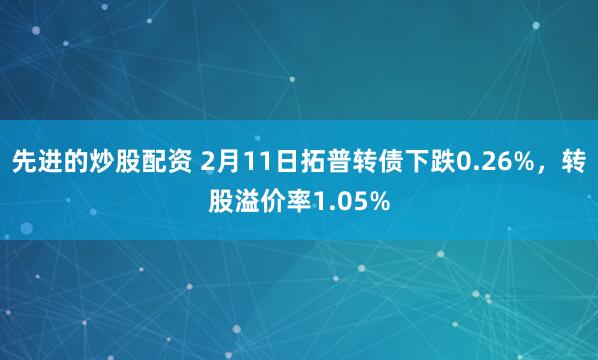 先进的炒股配资 2月11日拓普转债下跌0.26%，转股溢价率1.05%