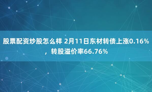 股票配资炒股怎么样 2月11日东材转债上涨0.16%，转股溢价率66.76%