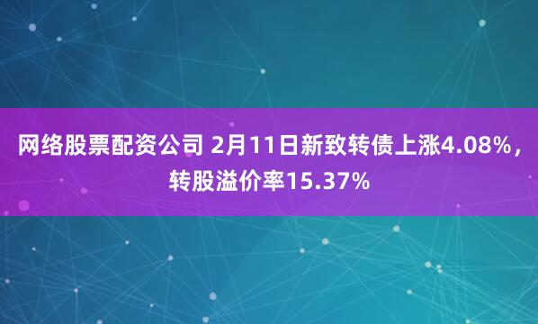 网络股票配资公司 2月11日新致转债上涨4.08%，转股溢价率15.37%