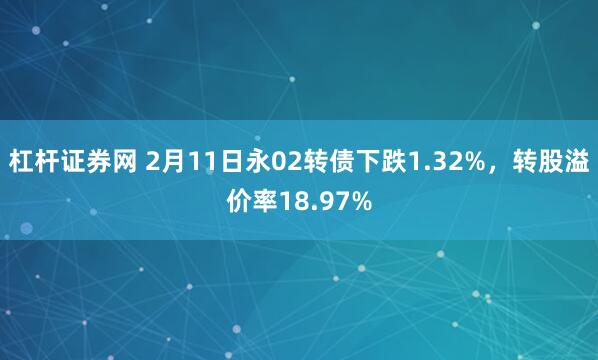 杠杆证券网 2月11日永02转债下跌1.32%，转股溢价率18.97%