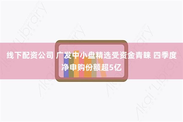 线下配资公司 广发中小盘精选受资金青睐 四季度净申购份额超5亿